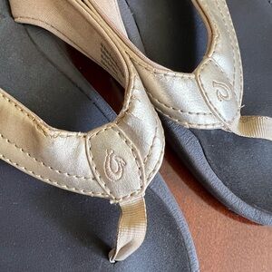 OluKai Gold Sandals with Luxurious Metallic Sheen